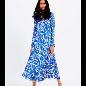 ZARA LONG PRINTED DRESS
